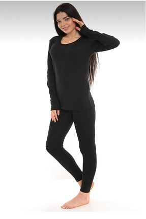 ست بالاتنه و پائین تنه مشکی زنانه بافتنی Doruk - کد 868330038