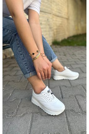 کفش اسنیکر سفید زنانه بدون بند Bonjey - کد 868359963