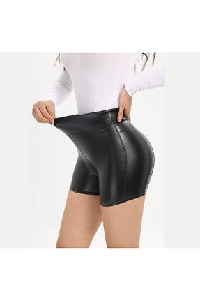 شلوارک و برمودا مشکی زنانه چرم مصنوعی ARDSU - کد 868377972