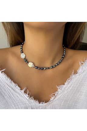 گردنبند مروارید سرمه ای مروارید آب شیرین ORFE JEWELRY - کد 847809896