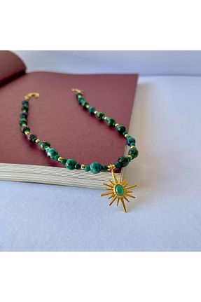 گردنبند جواهر سبز زنانه سنگ طبیعی ORFE JEWELRY - کد 845763291