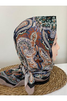 روسری قهوه ای پنبه ای Şehr i sultan - کد 868400036