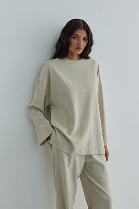 بلوز بژ زنانه ساده Suud Collection - کد 859175599
