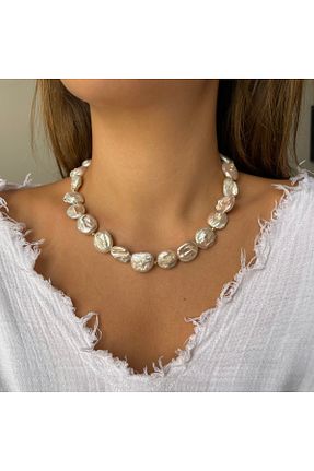 گردنبند مروارید سفید مروارید آب شیرین ORFE JEWELRY - کد 845763327