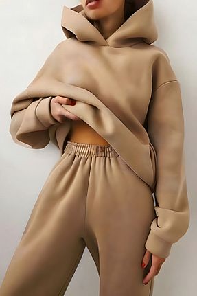 ست کرمکن اسپرت قهوه ای زنانه پنبه پلی استر ruNadeS - کد 868402197