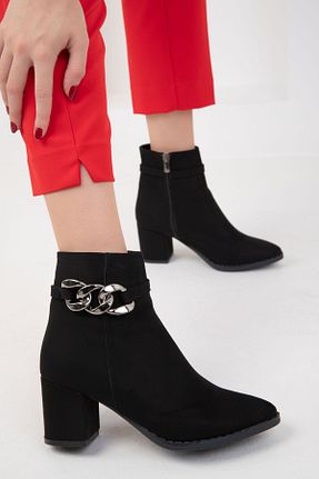 بوت / نیم بوت مشکی زنانه چرم مصنوعی SOHO - کد 345604012