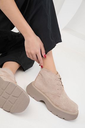 بوت / نیم بوت بژ زنانه چرم مصنوعی SOHO - کد 867253458
