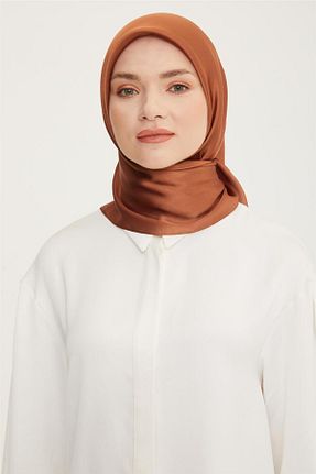 روسری قهوه ای پلی استر Armine - کد 671022831