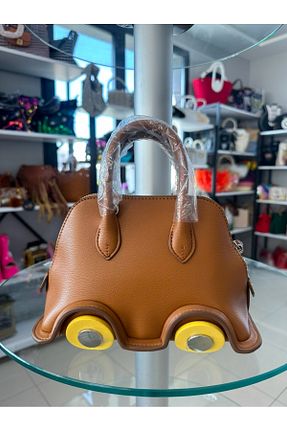 کیف دوشی قهوه ای زنانه چرم مصنوعی EVASAMLİSHOESBAG - کد 867592329