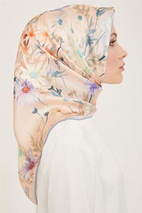 روسری رنگی کرپ ساتن ابریشم Armine - کد 805733267
