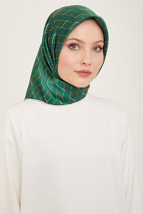 روسری سبز کرپ ساتن ابریشم Armine - کد 805733221