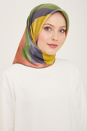 روسری سبز کرپ ساتن ابریشم Armine - کد 805733264