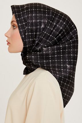 روسری مشکی کرپ ساتن ابریشم Armine - کد 868012330