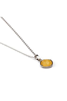 گردنبند استیل ( فولاد ) زرد سنگ طبیعی Paleo - کد 867450931