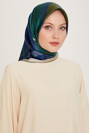 روسری سرمه ای کرپ ساتن ابریشم Armine - کد 867457152