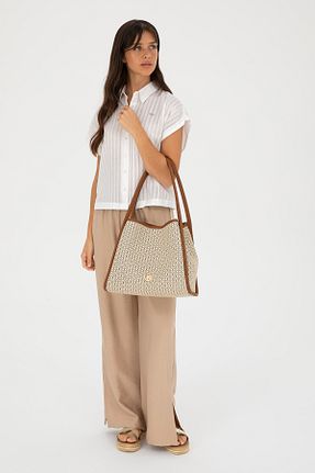 کیف دوشی بژ زنانه پارچه ای U.S. Polo Assn. - کد 832943139