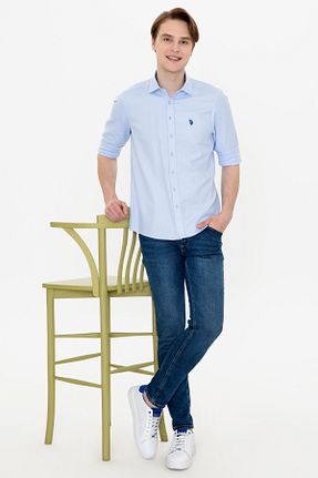 پیراهن آبی مردانه اسلیم U.S. Polo Assn. - کد 846875720