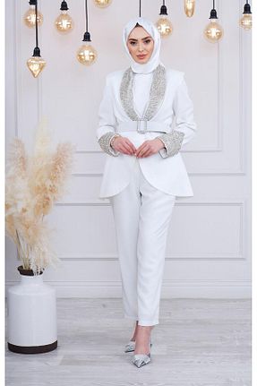 ست بالاتنه و پائین تنه حجاب نباتی زنانه رگولار White Corner - کد 153377988
