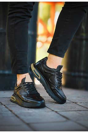 کفش اسنیکر مشکی مردانه چرم اصل ByItallanoshoes - کد 773046312