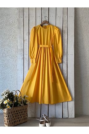 لباس حجاب زرد زنانه کلوش KÜÇÜĞÜM BUTİK - کد 861595334