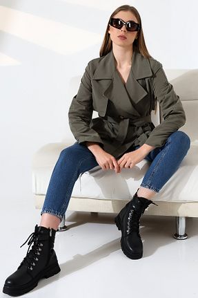 ترنچکت خاکی زنانه پلی استر Lacesta - کد 868329942