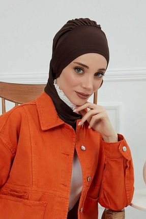 شال قهوه ای زنانه ویسکون Aisha