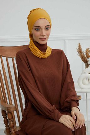 شال زرد زنانه ویسکون Aisha