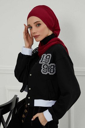 شال زرشکی زنانه ویسکون Aisha