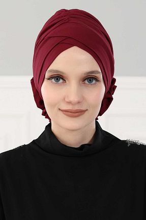 کلاه شنای حجاب زرشکی زنانه Aisha