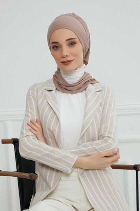 شال قهوه ای زنانه ویسکون Aisha