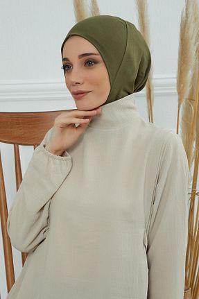 کلاه شنای حجاب خاکی زنانه Aisha