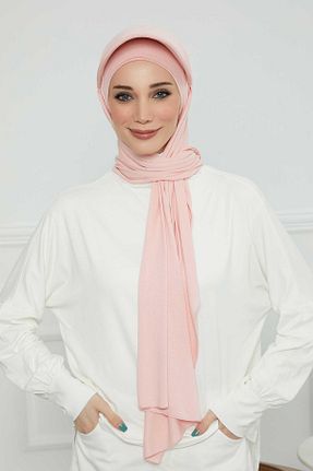 شال صورتی زنانه پنبه ای Aisha