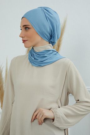 شال آبی زنانه ویسکون Aisha
