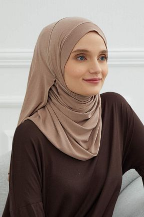 شال قهوه ای زنانه ویسکون Aisha