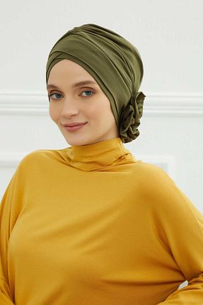 کلاه شنای حجاب خاکی زنانه Aisha