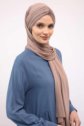 شال قهوه ای زنانه ویسکون Aisha