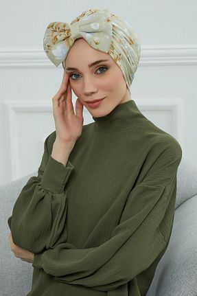 کلاه شنای حجاب خاکی زنانه Aisha