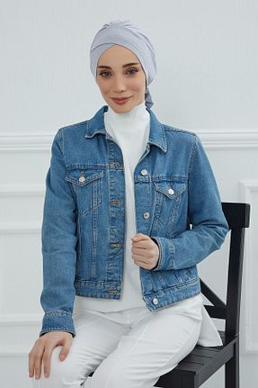 کلاه شنای حجاب طوسی زنانه Aisha