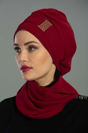 شال زرشکی زنانه شیفون Aisha