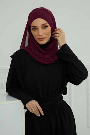 شال بنفش زنانه پلی استر Aisha