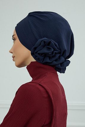 شال سرمه ای زنانه پنبه پلی استر Aisha