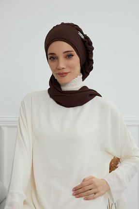شال قهوه ای زنانه شیفون Aisha
