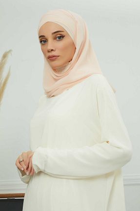 شال بژ زنانه پلی استر Aisha