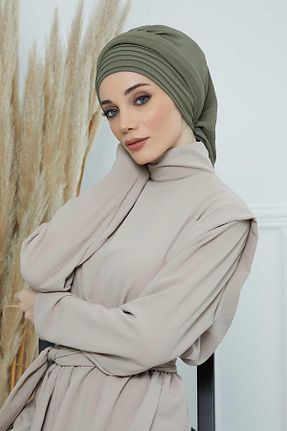 کلاه شنای حجاب خاکی زنانه Aisha