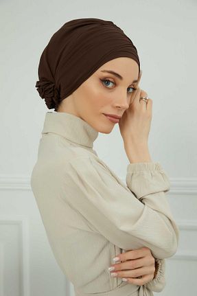 شال قهوه ای زنانه شیفون Aisha