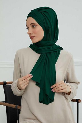 شال سبز زنانه پنبه ای Aisha