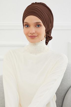 شال قهوه ای زنانه شیفون Aisha