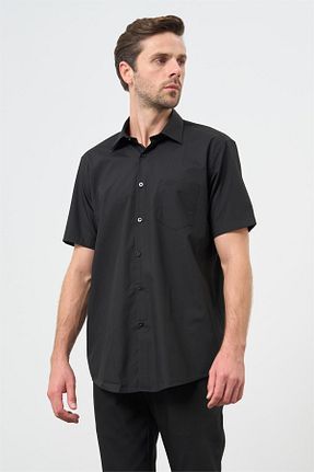پیراهن مشکی مردانه یقه پیراهنی İmza - کد 867617168