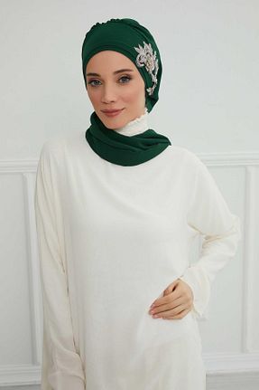 شال سبز زنانه شیفون Aisha