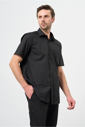 پیراهن مشکی مردانه یقه پیراهنی İmza - کد 867617168